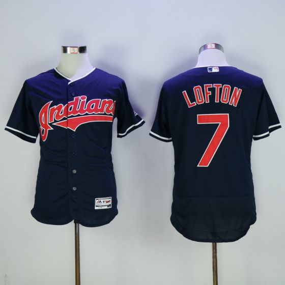 Men Cleveland Indians #7 Kenny Lofton Blue Elite MLB Jerseys